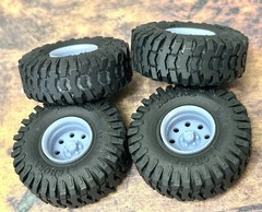 1/24 Scale: 15-Inch “Baja” Wheels W/ Huge 35-inch Mud Tires. Resin