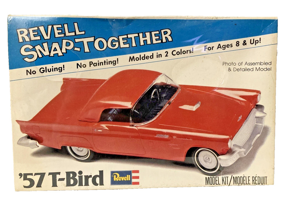 VTG. 1979 REVELL 1:32 SCALE SNAP-TOGETHER ” 1957 T-BIRD ” PLASTIC MODEL KIT 1104