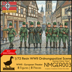 NUMODEL NMGER003 | 1/72 Resin WWII German Wehrmacht Soldier Scene Kit “Orpo” 8pc