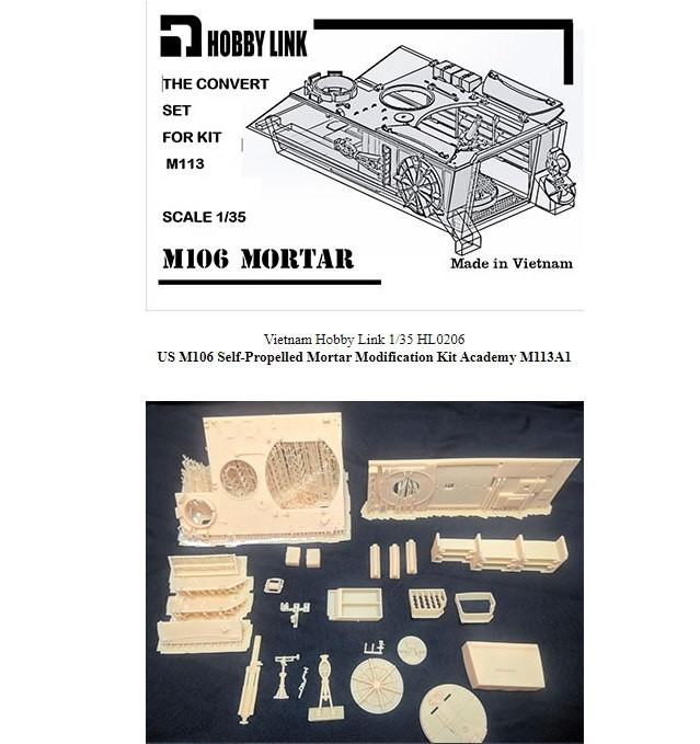 Hobby Link 1/35 M106 Mortar Interior Conversion Set for Academy M113 kits