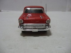 Monogram Red/Black 1957 Chevy Hardtop 1/24 Scale Built Model Kit #2225