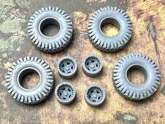 1/24 Scale: 15-Inch “Aftershock” Wheels W/ Huge 35-inch Mud Tires. Resin
