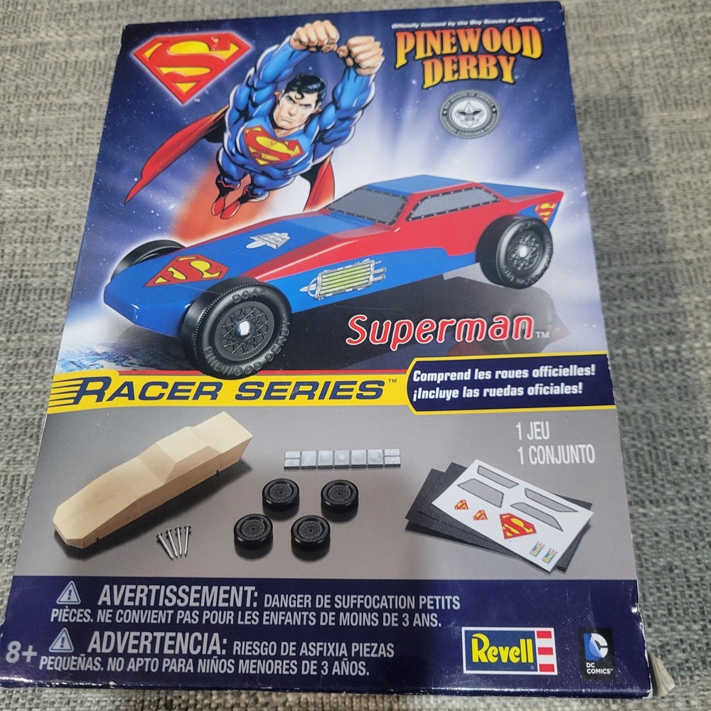Revell Pinewood Derby Superman Racer Kit, New in Box 🔥