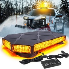 56 LED Amber Rooftop Strobe Beacon Lights Bar W/Controller Magnetic Emergency Tr