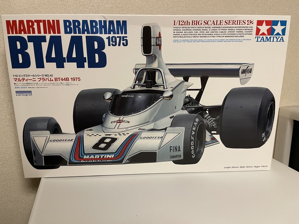 Tamiya 12042 1/12 Scale Model Formula 1 Car Kit Martini Brabham BT44B 1975 NEW