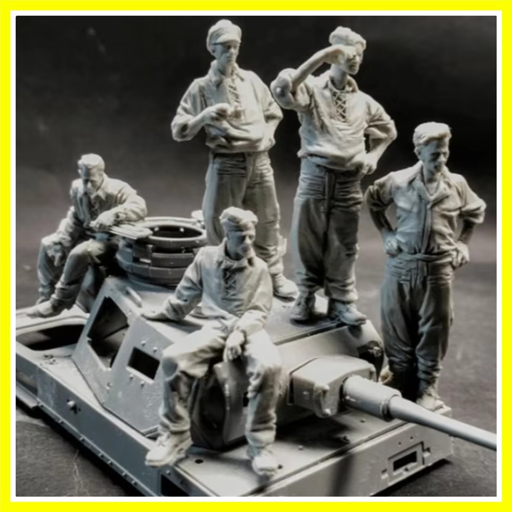 1/35 Scale Die-Cast Resin Figure Model Kit Eastern Front Panzer III Tank Crew…