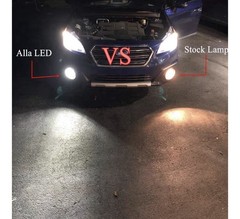 Alla Lighting 2800lm H8 H11 LED Fog Lights Bulbs, 6500K Xenon White H16