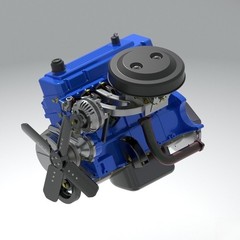 1/25 Scale 3D Slant 6 w/ 1 or 4 Barrel Options and Transmission