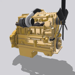 1/14th scale 3d printed Catepillar 3406B engine by WMARYKA