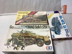 3 NOS Military kits Tamiya #MM120-450 ESCI #8348 AHM #MK603 sealed kits