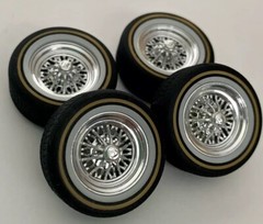 1:12 3d Printed 15″ Star Wire Wheels with Vogue Tires