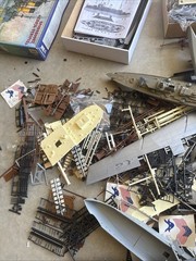 Large Group Lot Vintage Model Models Ship Ships Boat Boats Junk Yard Junkyard