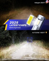 AUTOONE H11 9005 LED Bulb Direct Fit 1:1 Mini Size, 70000LM H8/H9 HB3 Combo Fog