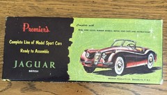Vintage 1950s Premier Products Co Jaguar XK120 Model Car Kit BOX ONLY FREE SHIP