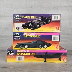 Batman Returns PlModel Kit Lot Batmobile Batmissile Batskiboat 1: VTG AMT Ertl