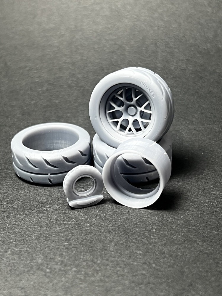 1:24, 1/25 Scale resin 3d Printed Wheel Set For Scale Modeling