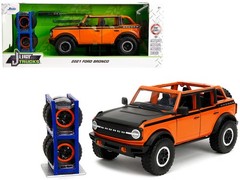Jada 34189 1/24 2021 Ford Bronco Open-Top Orange with Black Stripes