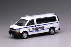 596 1:64 White GMC Express 3500 Police Van Model Diecast Display Car Collection