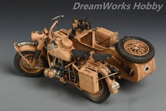 Award Winner Built Schuco Diecast 1/10 BMW R75 Motorcyle Sidecar DAK+Rebuilt