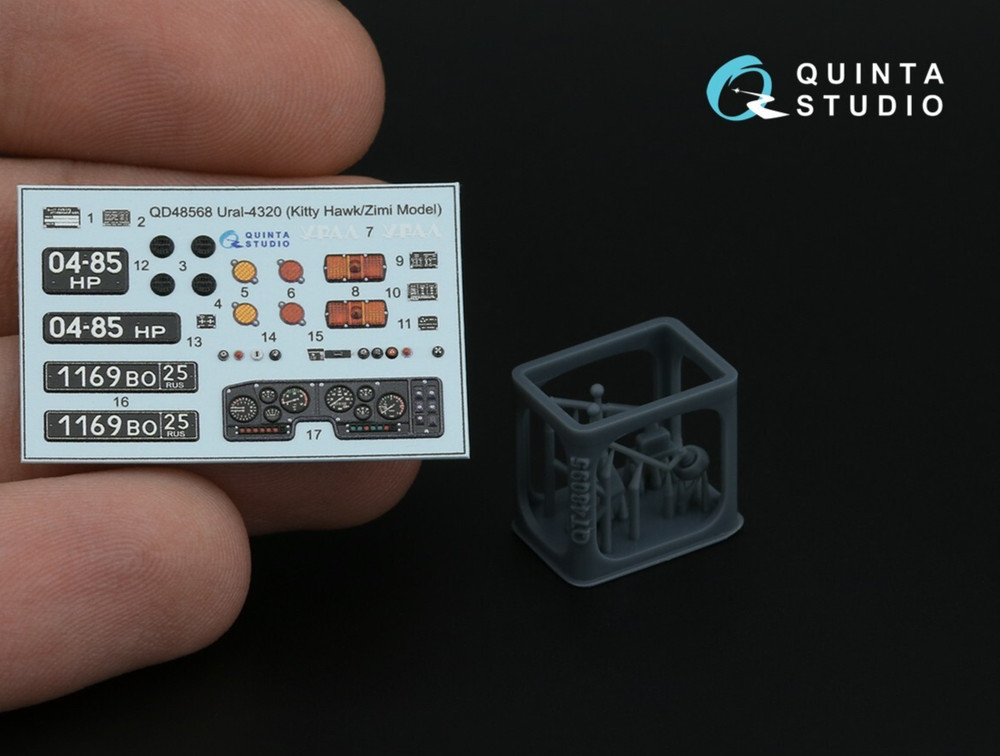 Quinta Studio 1/48 Ural-4320 3D Interior/Exterior Decals + Resin Kitty Hawk/Zimi