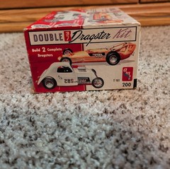 Vintage Amt Double 3 In 1 Dragster 1/25 Scale Model Parts Kit