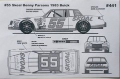 NASCAR DECAL #55 SKOAL 1983 BUICK REGAL BENNY PARSONS 1/24 POWERSLIDE #441