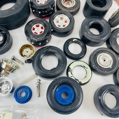 Vintage Model Car Parts Lot 1/24 1/25 Scale Tires Wheels Junkyard Scrap Building