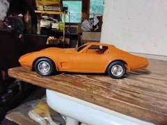 1974 454 Metallic Orange CORVETTE Sting Ray w BOX Promo Dealer CHEVY Model