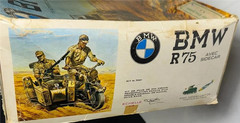 ESCI MOTORCYCLE BMW R / 75 W SIDECAR SCALE 1/9TH MODEL KIT BOX `86′ APEX SPIELWA