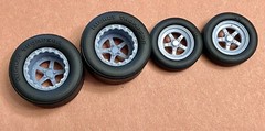 Resin 17/15 Scale inch Weld S71 Drag Wheels With Cheater Slicks 1/24, 1/25