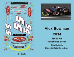 2014 – 1:24 Scale Waterslide Decals – #5 Alex Bowman Dirty Mo Radio Nationwide