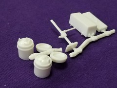 TOOL BOX , JACK & FUEL CANS from 1960 Ford Ranchero AMT 1:25 Model Kit