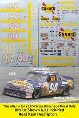 NASCAR DECAL #98 SUNOCO 1988 BUICK REGAL BRAD NOFFSINGER -1/24 POWERSLIDE