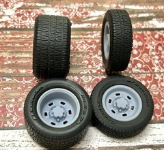 1/24 Scale: 15-inch “70’s Chevy Rally Six Slot” Resin Wheels W/ Wide Rear Tires