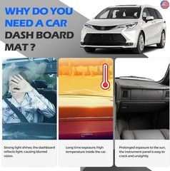Dashboard Cover Dash Cover Mat Compatible with Toyota Sienna 2021 2022 2023