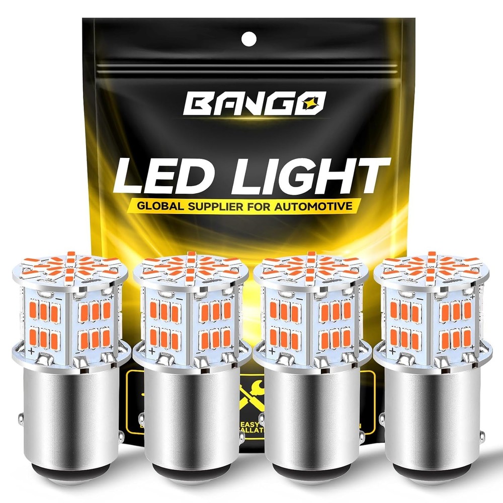 BANGO 1157 LED Bulb Red Brake Tail Light, 2057 2357 7528 BAY15D Super Bright for