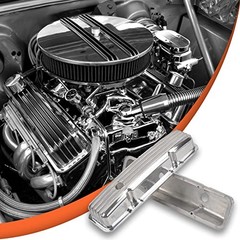 Aluminum Valve Covers with Holes Retro Finneded Compatible SBC 58-86 Polish