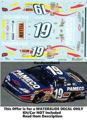 NASCAR DECAL #19 PAMECO 2000 BGN CHEVROLET MONTE CARLO PJ JONES SLIXX 1/24