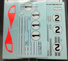 1/24 Starfighter Decals 2414 Ford GT Mk II LeMans 1966 winner Pt.1
