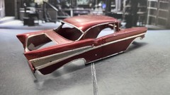 1957 CHEVY BEL AIR Marroon BODY SHELL 1/25 Scale USED Model Kit PARTS