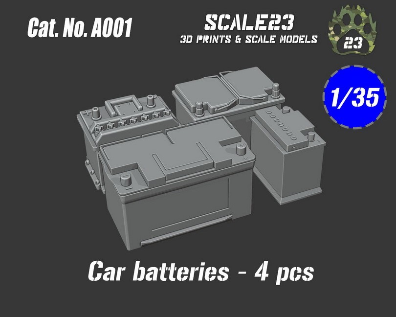 Scale23 1/35 Car Batteries (4pcs)