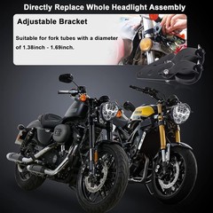 7inch LED Motorcycle Headlight Kit Hi Lo Beam White & Red DRL Universal