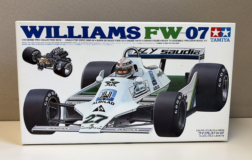 Tamiya 20014 Williams FW-07 1980 F1 Race Car Open Box Parts Sealed NEW 1/20