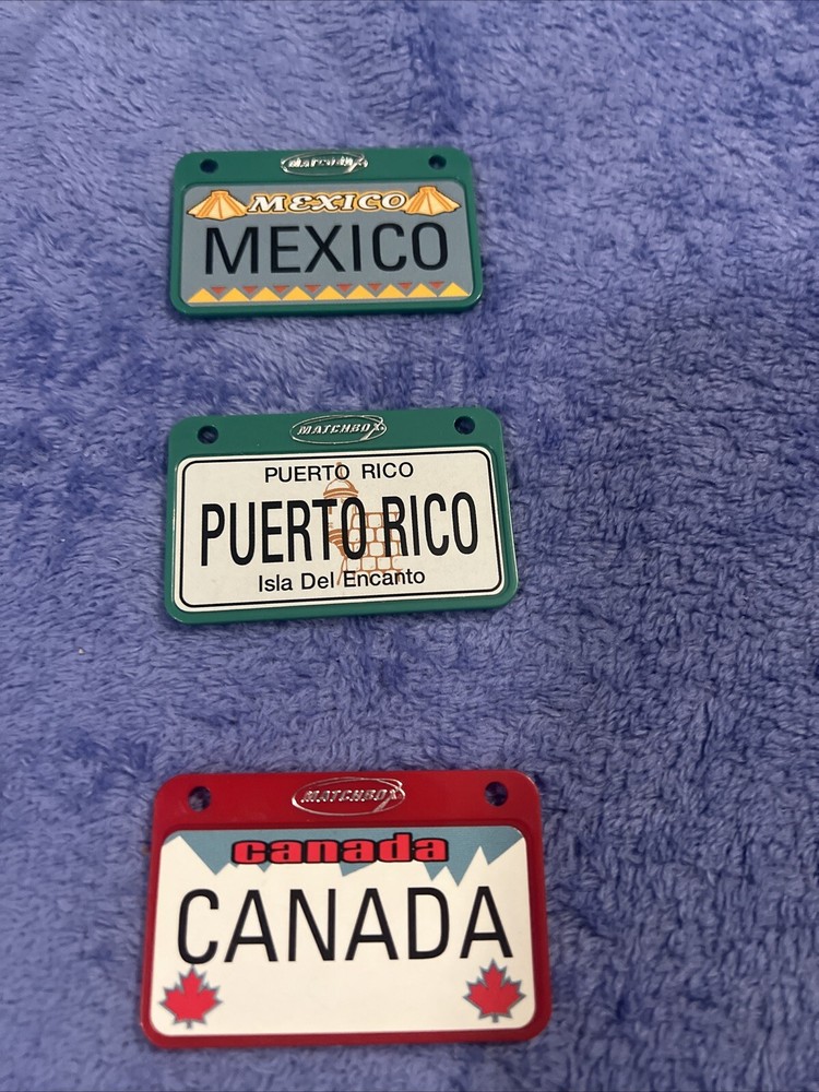 Matchbox Mini license plates Mexico Canada And Puerto Rico