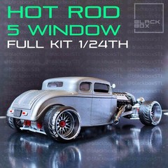 1:25-1:24 Scale 5 Window Coupe Hot Rod | Full Model Kit-Unnasembled & Unpainted