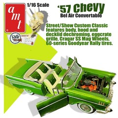 AMT 1159 1/16 ’57 CHEVY BEL AIR CONVERTIBLE RETRO DELUXE SCALE MODEL KIT