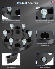 ECCPP 4 PCS 6×5.5 to 6×5.5 Wheel Spacers Hub Centric 1″ 6×139.7mm 14×1.5 78.1mm