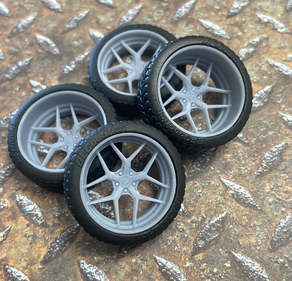 Resin 21/20 Inch “Venom” Model car Wheels and Tires 1/24 1/25 scale