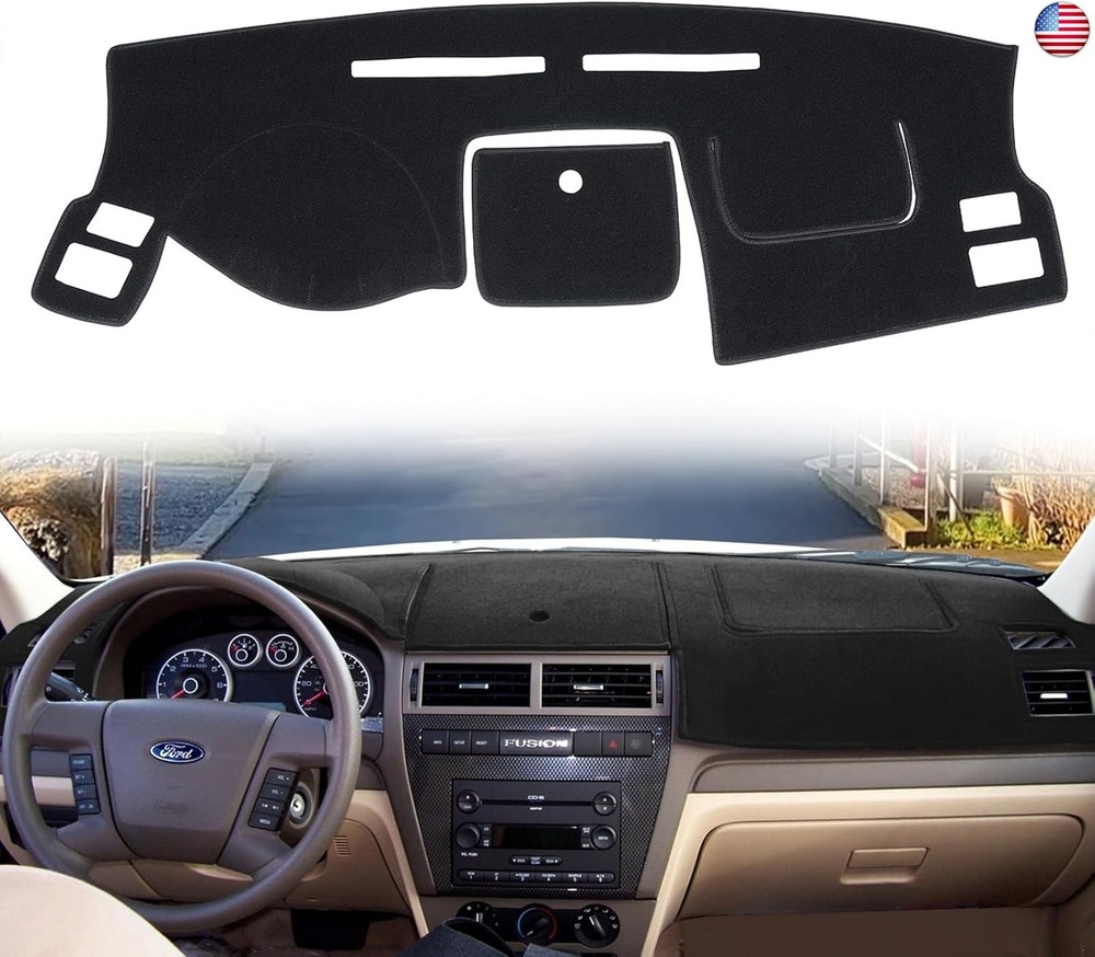 Dashboard Cover Dash Cover Mat Pad Carpet Custom Fit for Ford Fusion 2006 2007