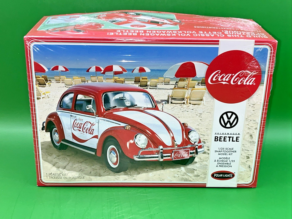 Polar Lights 2020 Volkswagon Beetle Coca-Cola 1/25 Sealed Snap-It Model Kit